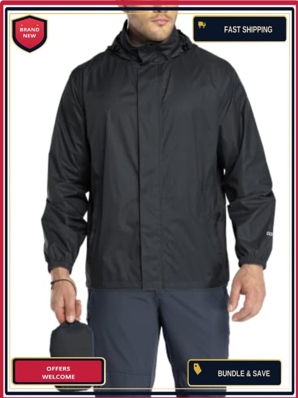Waterproof Raincoat Jacket for Men Breathable Packable
